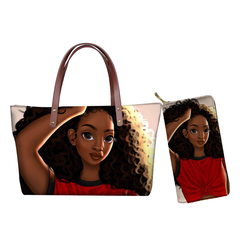 African Girls Pattern Purse Set