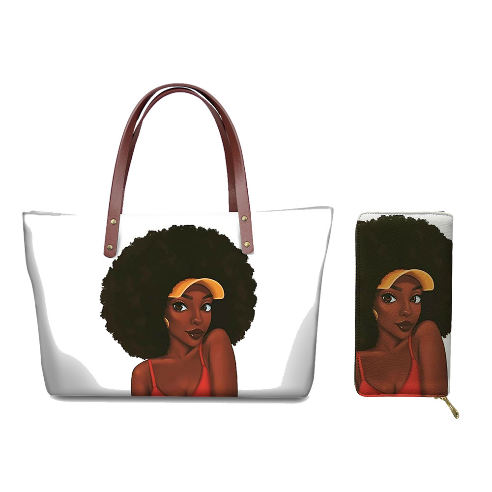 African Girls Pattern Purse Set