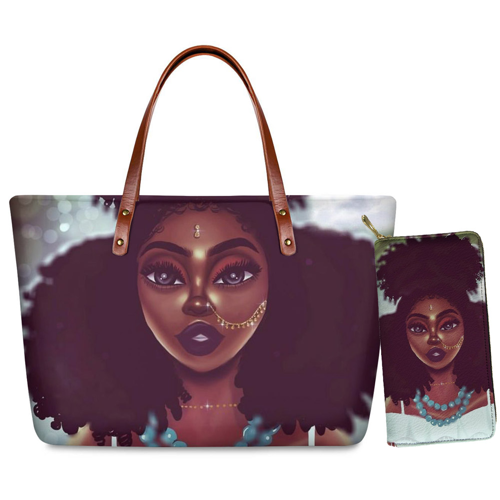 African Girls Pattern Purse Set