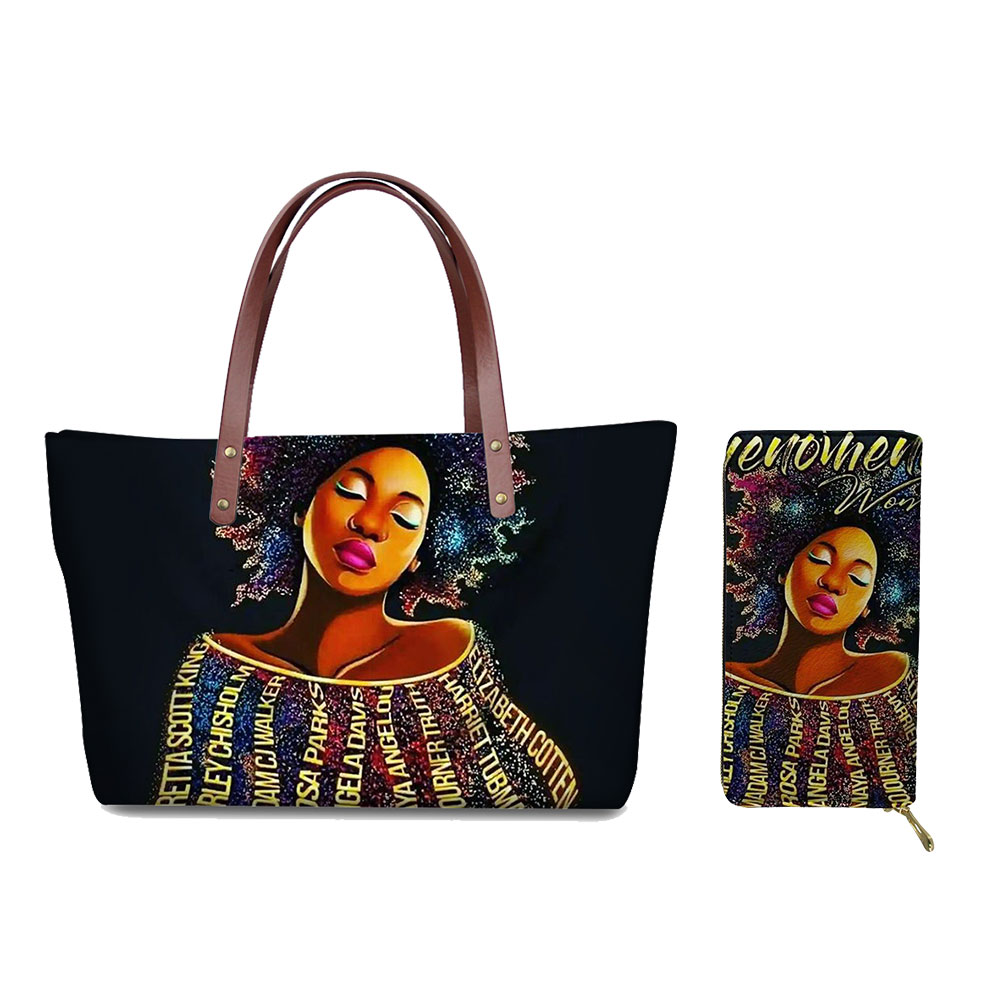 African Girls Pattern Purse Set