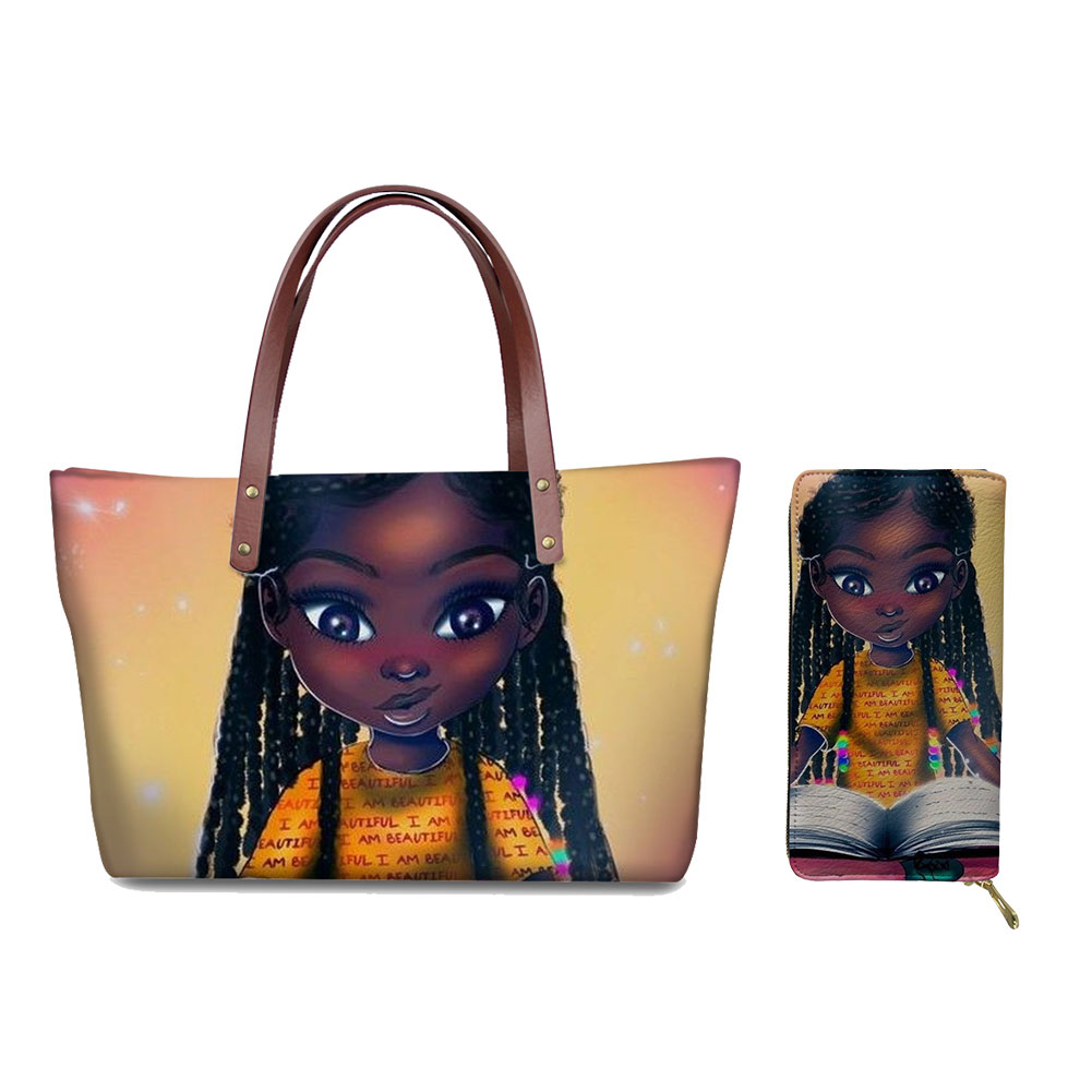 African Girls Pattern Purse Set