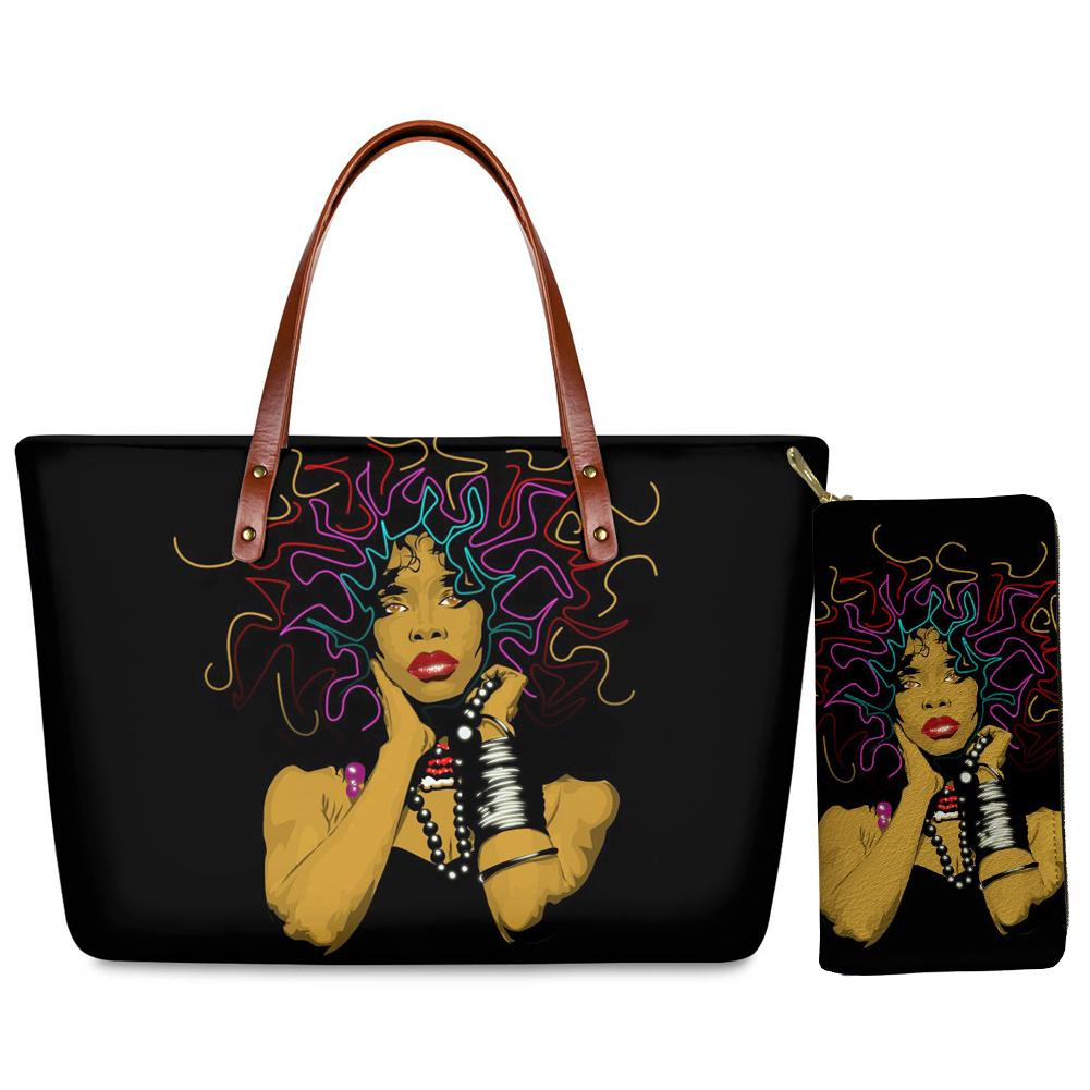 African Girls Pattern Purse Set