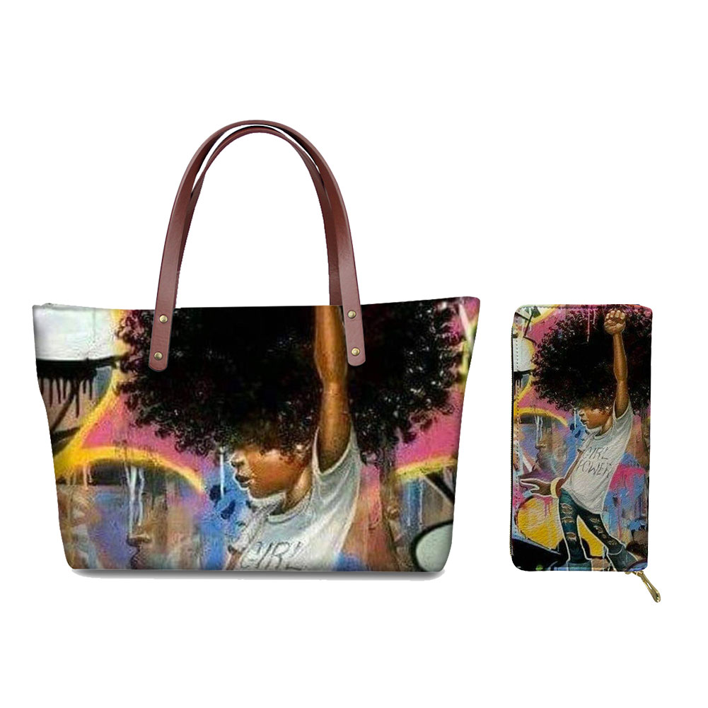 African Girls Pattern Purse Set