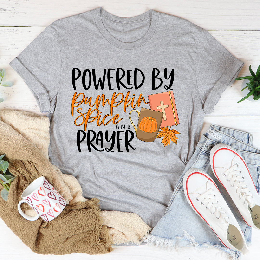 Powered by Pumpkin Spice & Prayer T-Shirt