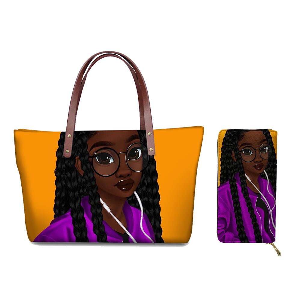 African Girls Pattern Purse Set