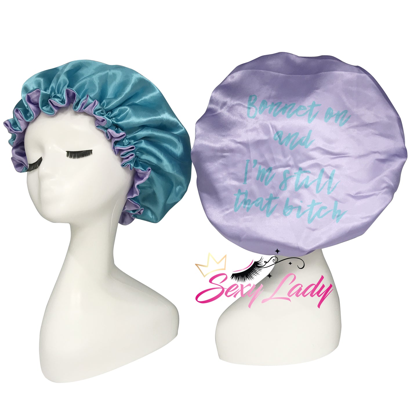 Fashion Pattern Designer Bonnets Women Custom Logo Silk Black-Satin Hair Bonnet