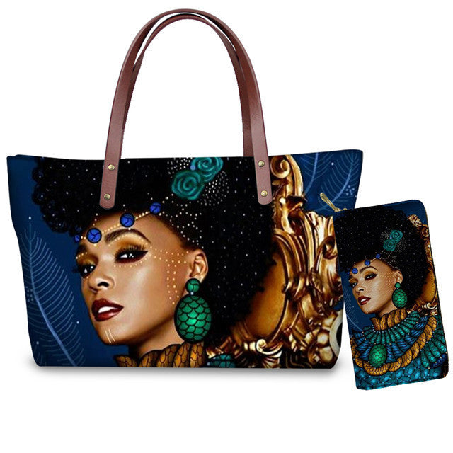 African Girls Pattern Purse Set