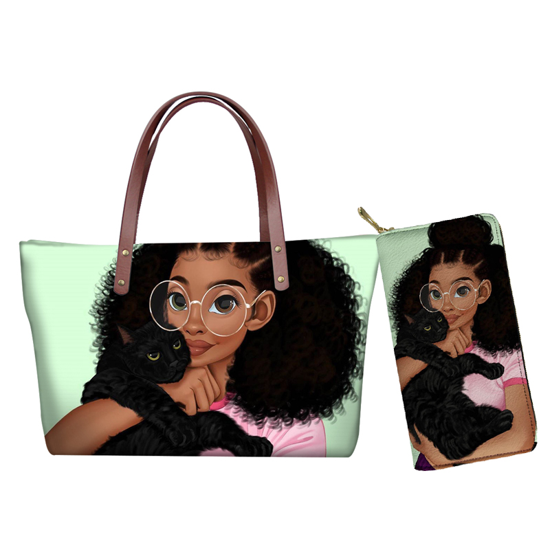 African Girls Pattern Purse Set