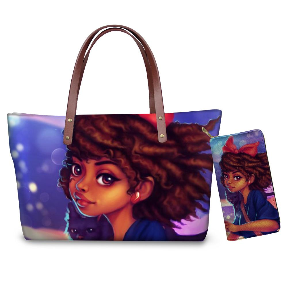 African Girls Pattern Purse Set