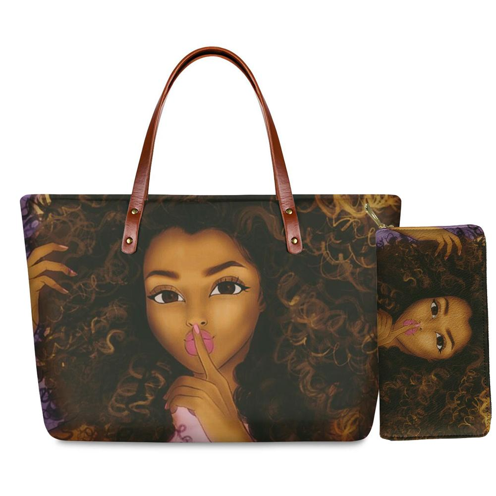 African Girls Pattern Purse Set